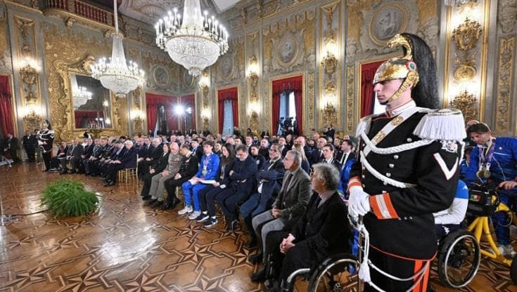Mattarella incontra gli atleti paralimpici: Mattia Allesina e la delegazione Fijlkam al Quirinale