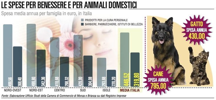 Gli italiani spendono più per il cane che per estetista o parrucchiere