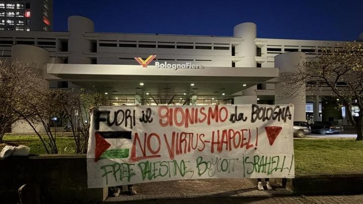 Venerdì Virtus-Hapoel Tel Aviv, i pro Pal: “Comune e Regione impediscano che si giochi”
