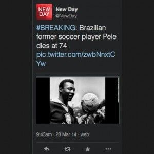 Gaffe Cnn: "Pel&eacute; &egrave; morto". Ma era in volo per New York