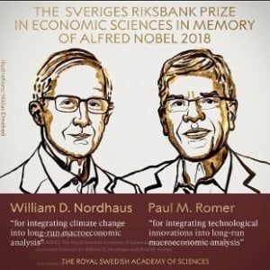 Nobel Economia a Nordhaus e Romer per la ricerca sui cambiamenti climatici 