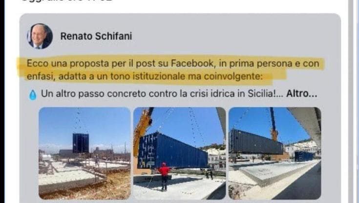 Schifani si rivolge a Chat Gpt e per errore il post finisce in rete