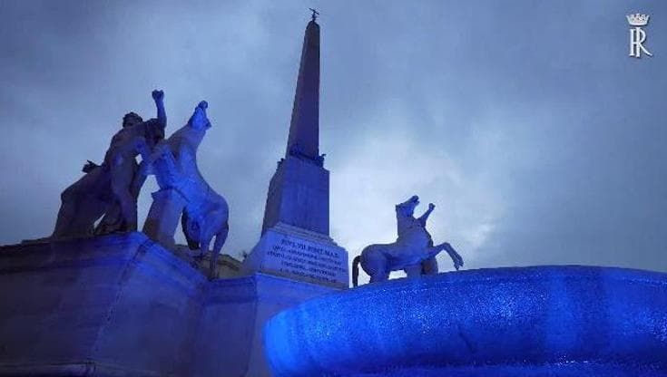 Giornata Mondiale dell'Autismo, il Quirinale aderisce: la Fontana dei Dioscuri illuminata di blu