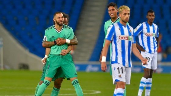 Liga: Ramos e Benzema, il Real Madrid agguanta il Barcellona in vetta