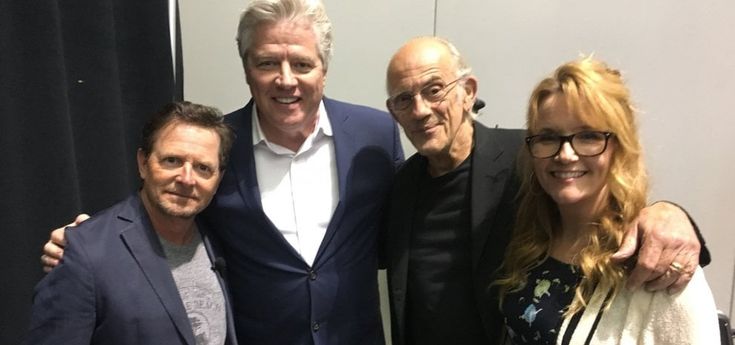 'Ritorno al futuro', la reunion di Marty, Doc, Lorraine e Biff