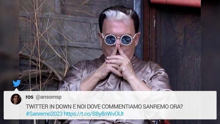 Sanremo 2023, i social non perdonano il down di Twitter e si scatenano durante la seconda serata