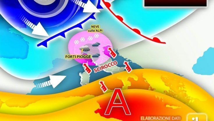 Previsioni meteo, nel weekend Italia divisa in due: piogge e neve al centro-nord, caldo al Sud