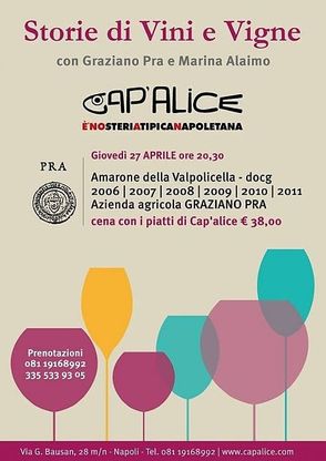 Storie di vini e vigne al ristorante "Cap'alice"