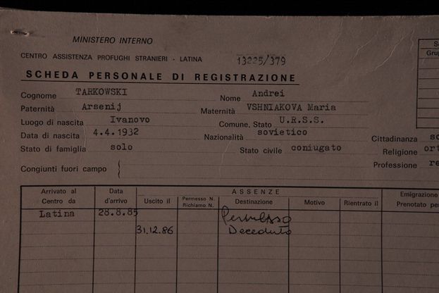 Campo profughi a Latina, la scheda ritrovata di Tarkovskij. Documenti, foto e testimonianze