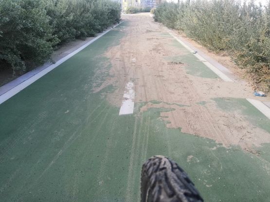 Bari, la nuova pista ciclabile di San Girolamo invasa dalla sabbia: "E' pericolosa"