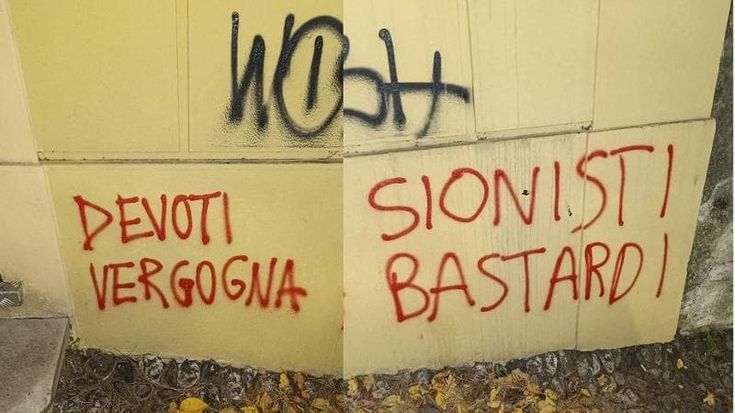 Insulti razzisti sui muri contro la Rete degli Studenti Medi a Castelletto