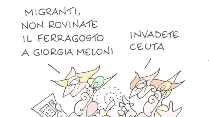 Il ferragosto di Meloni nella vignetta di Ellekappa