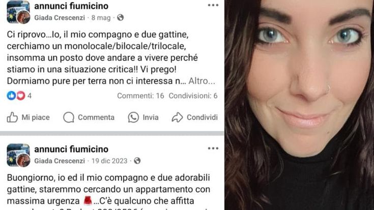 Omicidio Camboni, Giada Crescenzi cercava casa: “Aiutateci, siamo in una situazione critica”