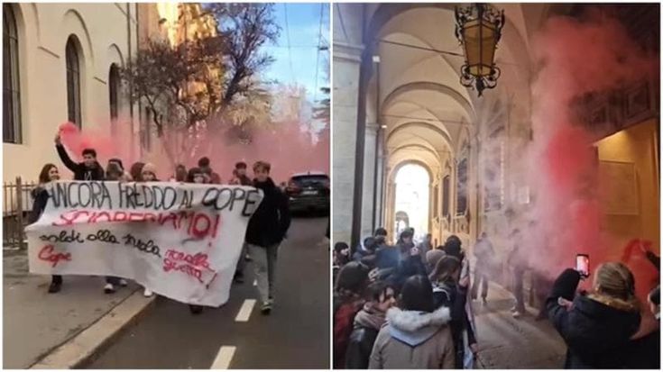 Sciopero del gelo, studenti in corteo alla Città metropolitana