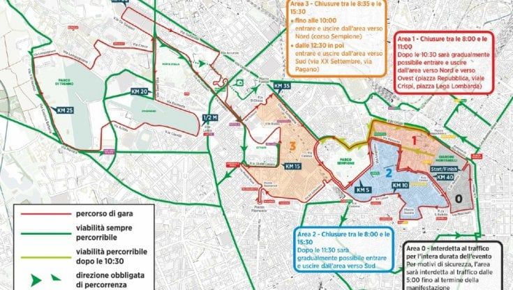Milano Marathon, ecco il percorso di gara di domenica 3 aprile e tutte le strade chiuse al traffico 