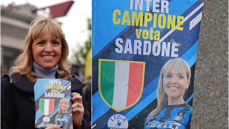 Silvia Sardone a caccia di voti per le Europee anche tra i tifosi: il santino nerazzurro della leghista dopo lo scudetto all’Inter