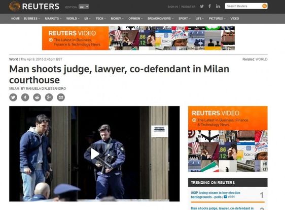 Spari al tribunale di Milano: la notizia sui siti stranieri