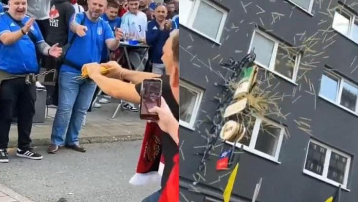Euro 2024, i tifosi albanesi spezzano gli spaghetti a Dortmund, gli italiani si fingono disperati