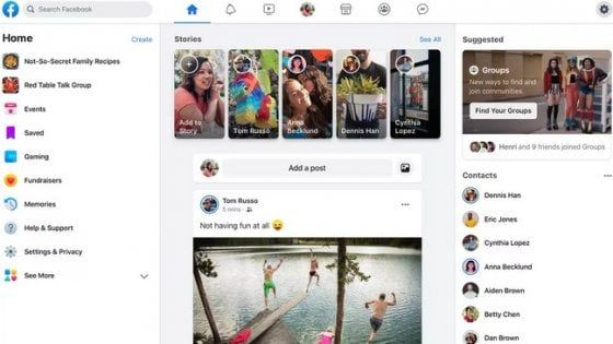 Facebook cambia look, in arrivo la nuova versione con dark mode