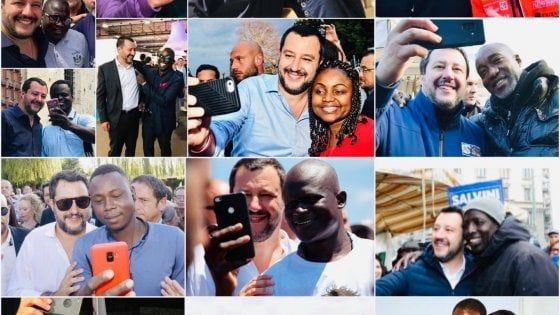 Le due facce di Salvini: sui social selfie con "gli amici immigrati" ma chiede "porti chiusi"