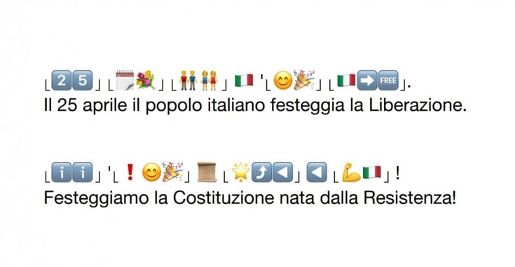 Il 25 aprile in emoji: la Costituzione tradotta dalle faccine all'italiano