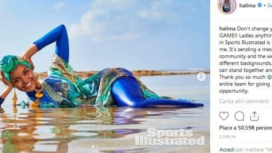 Halima, la 'burkina babe' rivoluzionaria: con il velo colorato su Sports Illustrated