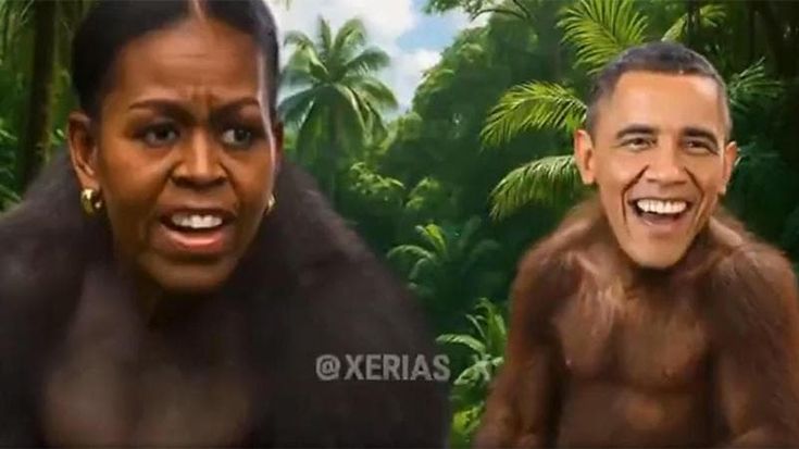 Gli Obama come due scimmie: il video-choc rilanciato da Trump. Che è costretto a cancellarlo