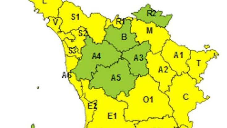 Maltempo in Toscana, ancora pioggia fino al weekend: allerta gialla in gran parte della regione