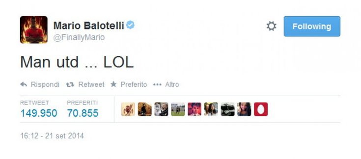 Gb, Balotelli irride United su Twitter e riceve insulti razzisti
