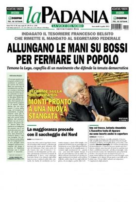 'La Padania' difende Umberto Bossi<br />"Vogliono fermare il nostro popolo"
