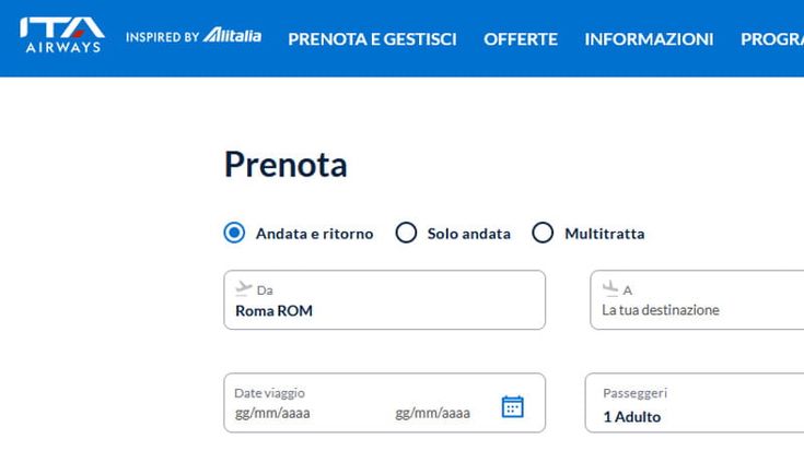 Ita Airways aggiorna i sistemi di vendita. Per 24 ore biglietti soltanto in aeroporto