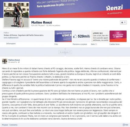 Renzi risponde a Fassina su Fb: "Continuer&ograve; a fare battute"