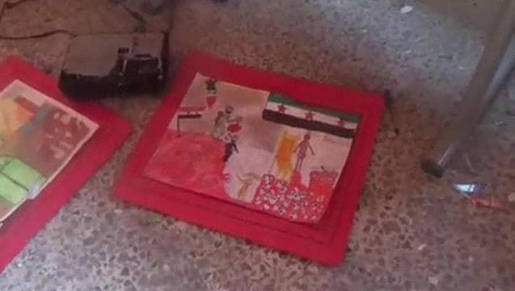 Siria: bombe sulla scuola durante mostra disegni dei bambini