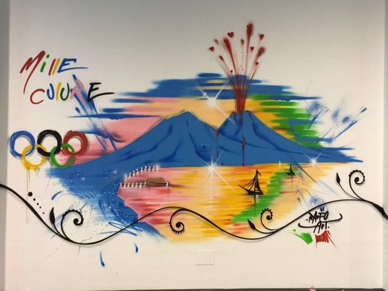 Un murales “olimpico” nella palestra Milleculure