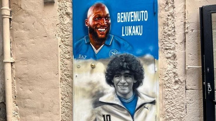 Benvenuto Lukaku: ecco il murale con Maradona