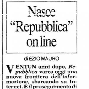 Nasce "Repubblica" on line