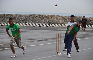 Cricket degli altri mondile sfide in piazzale Kennedy