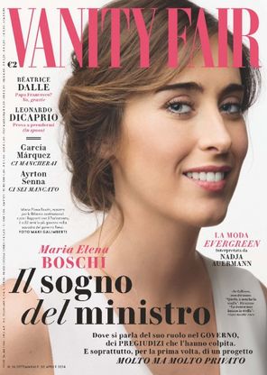 Boschi sulla copertina di Vanity Fair: ''Vorrei un compagno e tre figli''