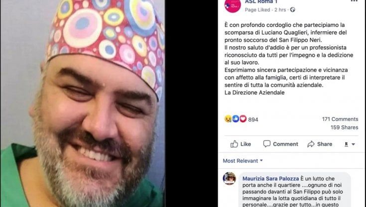 Roma, muore di Covid infermiere del San Filippo Neri: "Il nostro Lucianone non ce l'ha fatta"