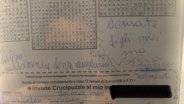 "Scusatemi figli miei ma voglio morire, mamma", i messaggi  lasciati sulla Settimana enigmistica dai pazienti Covid prima dell'addio