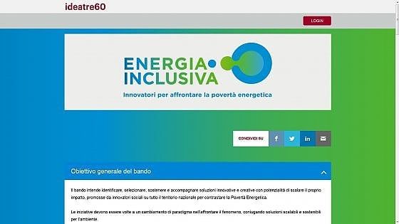 Parte il bando “Energia Inclusiva” per affrontare la povertà energetica