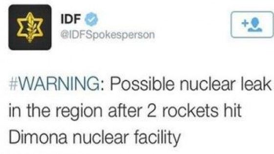 Israele, hackerato profilo twitter esercito: annunciava falsa fuga radiottiva da centrale nucleare