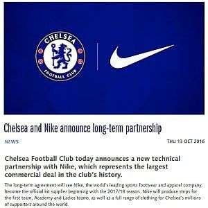Chelsea e Nike, c’è l’intesa: matrimonio da 900 milioni