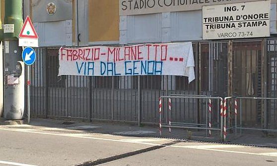 Genoa, la contestazione a Preziosi jr e a Milanetto si allarga alla città