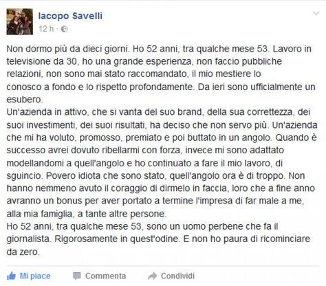 Sky, lo sfogo del giornalista è virale: "Ho 52 anni e da ieri sono un esubero"