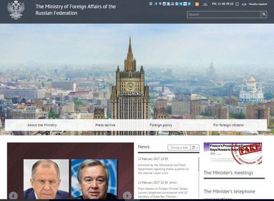 Russia, il ministero degli Esteri contro le bufale online
