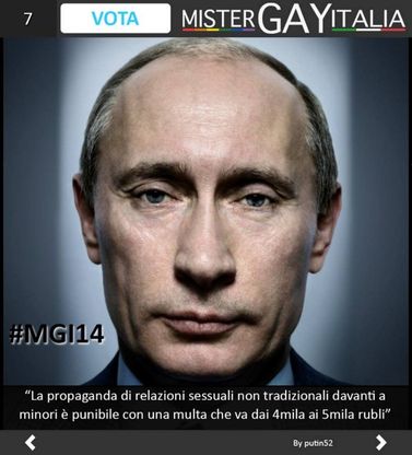 Mister Gay Italia 2014, candidature social contro Putin e Giovanardi