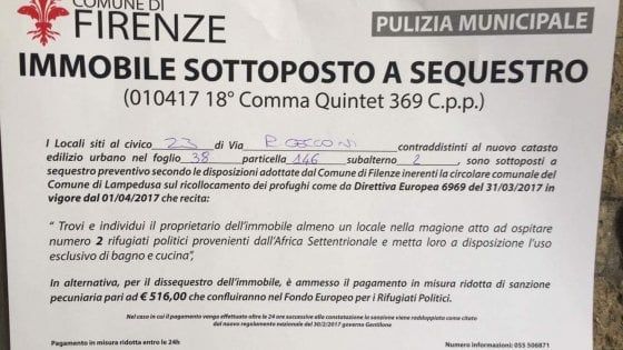Firenze, il pesce d'aprile sul sequestro degli immobili per l'accoglienza dei migranti fa infuriare il Comune