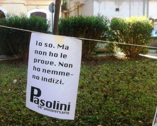 Corato, i testi di Pasolini sulle impalcature del cantiere