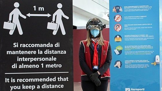 Fiumicino. Ecco lo "smart helmet": controlla la temperatura corporea fino a 7 metri